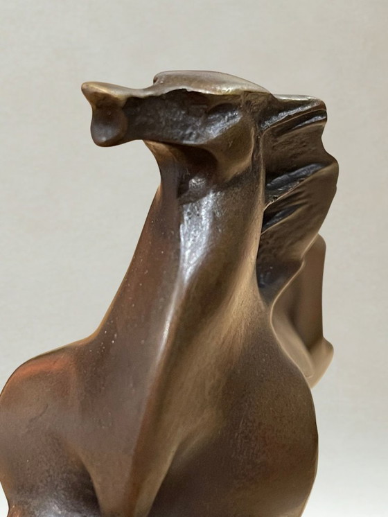 Image 1 of Bronze sculpture – Galloping horse – Signed Milo – Marble base