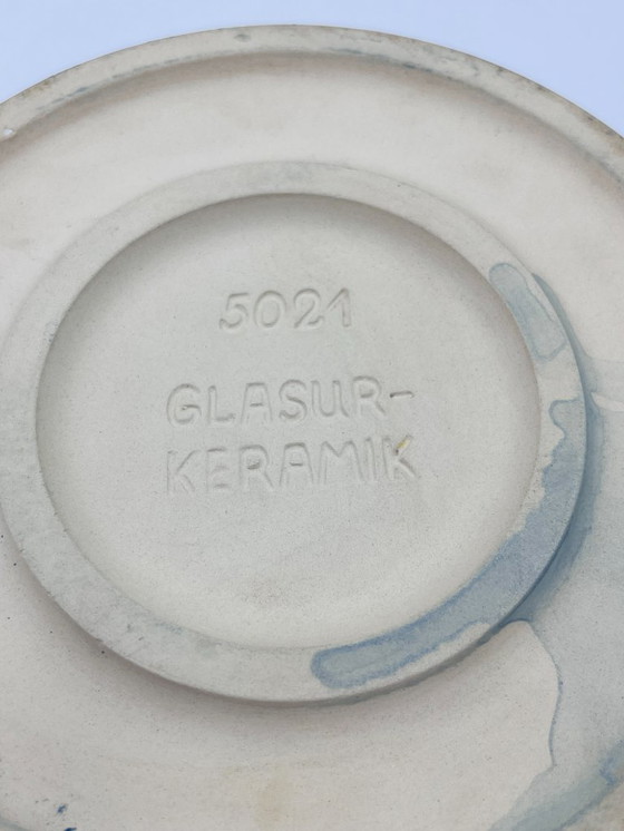 Image 1 of Vintage blue glazed ceramic gratin dish from the 1970s