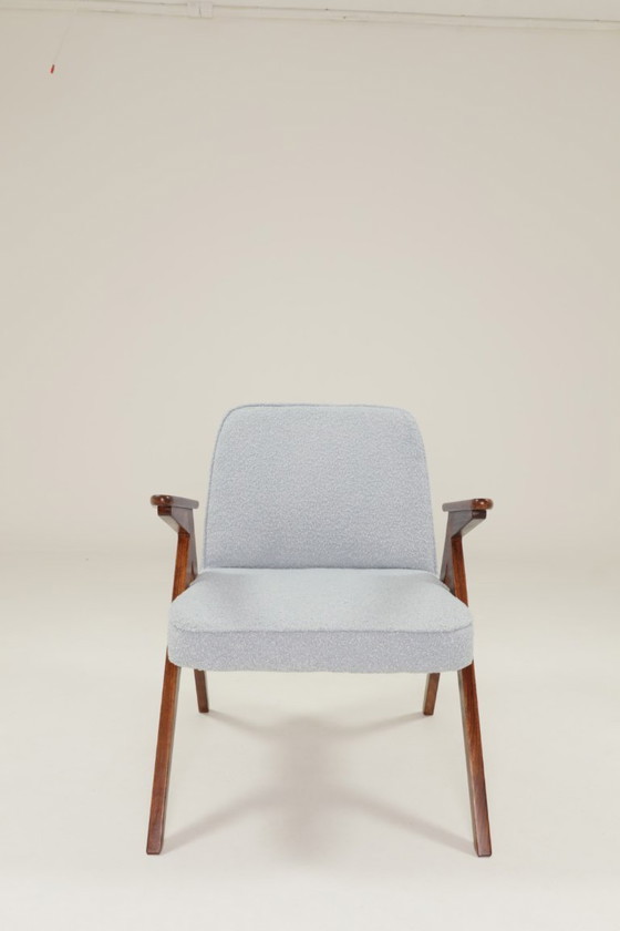 Image 1 of Fauteuil vintage baby blue boucle mid century modern design 1970