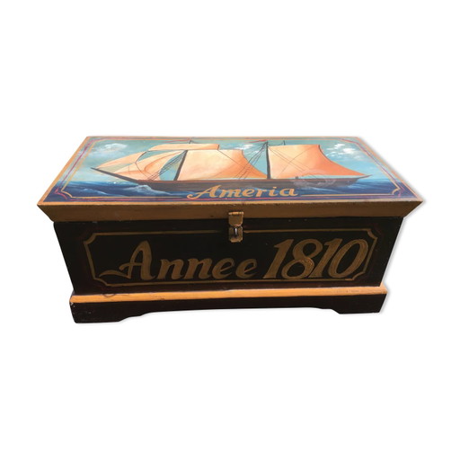 Bemalte Holztruhe "Améria 1810"