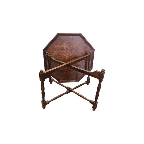 Table d'appoint pliante anglaise ancienne, datant d'environ 1900. – Tables d'appoint, Wood (photo 3 of 5)