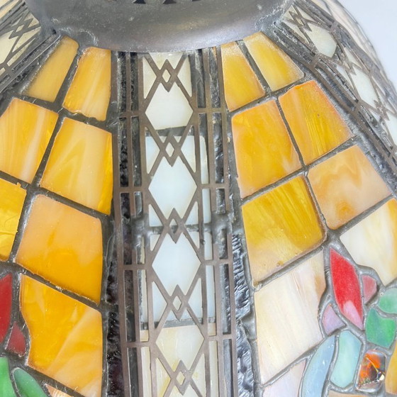 Image 1 of Tiffany-style stained glass pendant light – 40 cm diameter