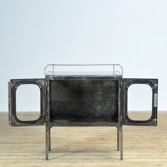 Vintage Ziekenhuiskast, jaren 70 – Kasten, Glass, Metal (photo 4 of 12)