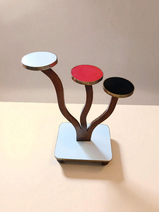 Porta piante vintage in legno e formica