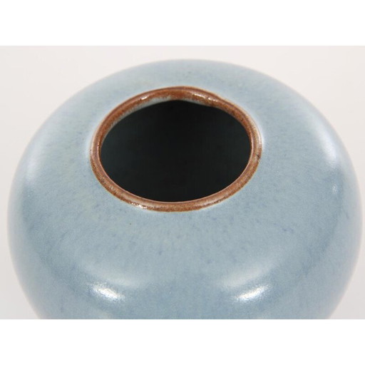 Vase vintage scandinave en céramique bleu clair, 1960