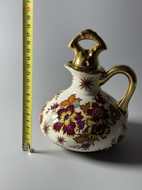 Image 1 of Decantador Boch Frères La Louvière Keralux de loza de Raymond Chevalier, belga Art Déco, años 30