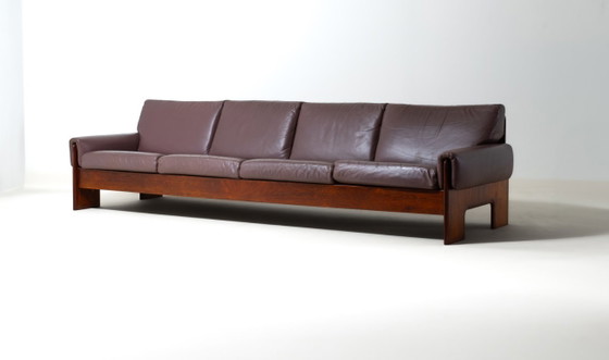 Ampio Divano Loft Minimalista, Italia anni '70 – Divani 3 posti, Wood, Leather (photo 12 of 19)