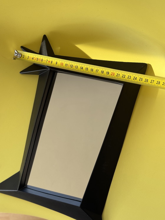 Image 1 of Miroir de rebord IKEA vintage noir – Modèle 1996 / Style Memphis – Rare