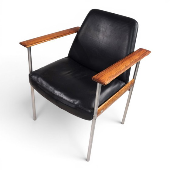 Image 1 of Leren fauteuil van Sven Ivar Dysthe voor Dokka Møbler, 1960