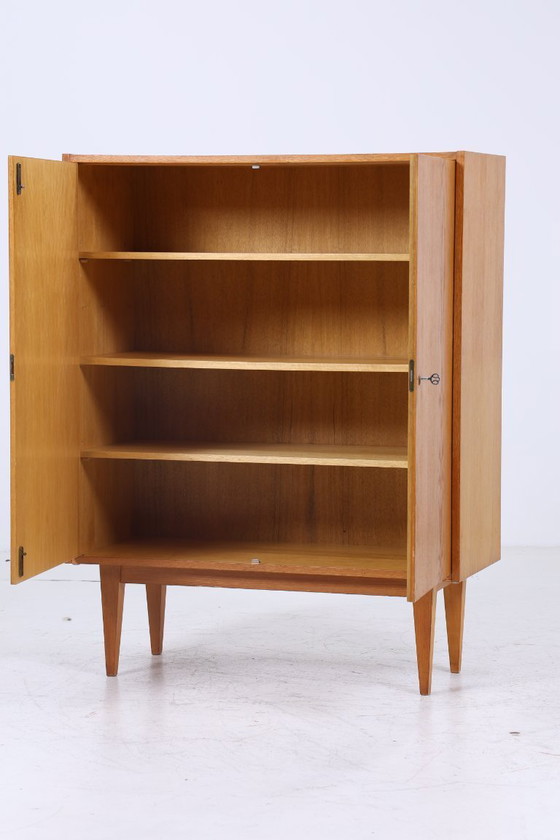 Image 1 of Hellerau linen cupboard 602/B from the 60s | Mid - Century closet storage cupboard vintage compartment cupboard 70s #06-36