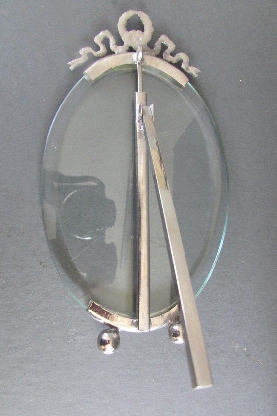 Oval Photo frame Antique (Louis XVI style), Glass, Metal, Silver, Klassiek (photo 4 of 8)