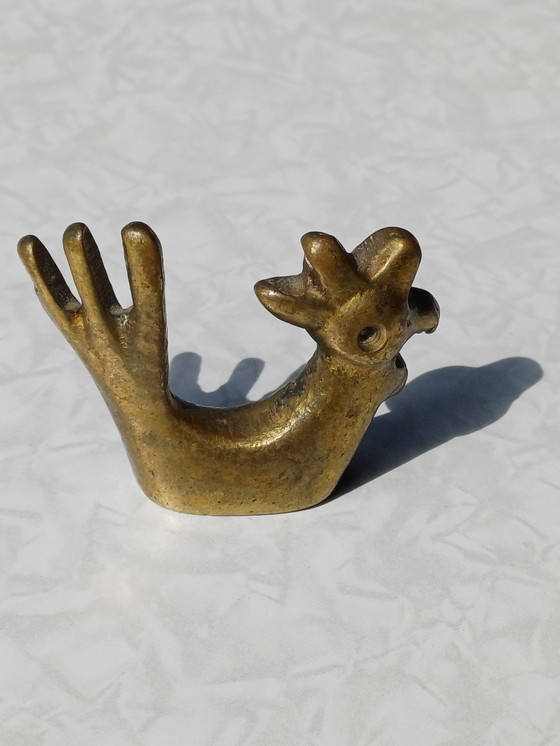 Image 1 of Walter Bosse 1960's vintage Brass/Bronze rooster figurine figure