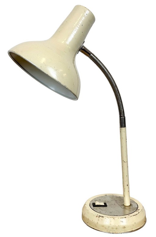 Beige Industrial Gooseneck Table Lamp, 1960s