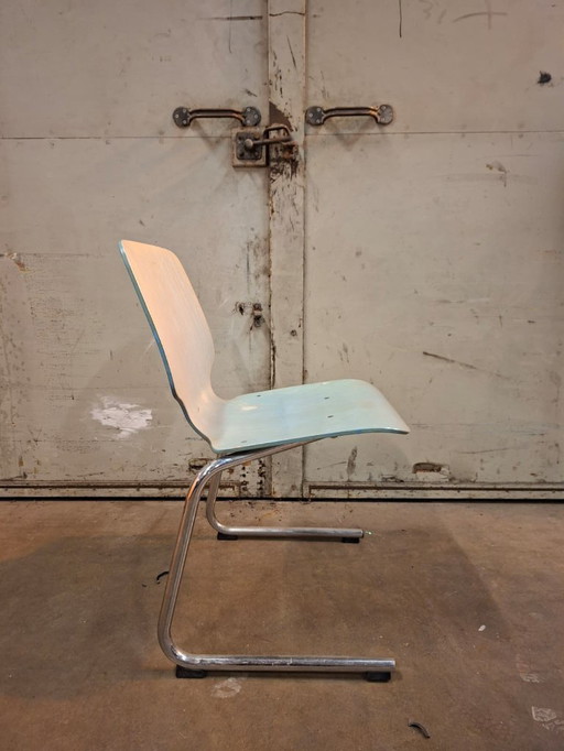 Vintage Kusch & Co Flötotto Freischwinger 1980er Jahre hellblau