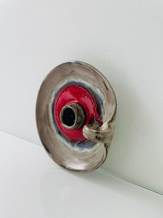 Image 1 of Vintage retro blaker met rood lava glazuur