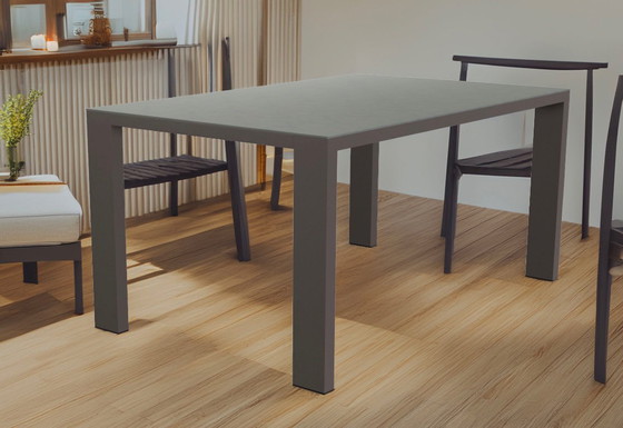 Image 1 of 4xBert Plantagie Felp chairs with armrests and Bert Plantagie Edge table 160x100 ceramic with steel