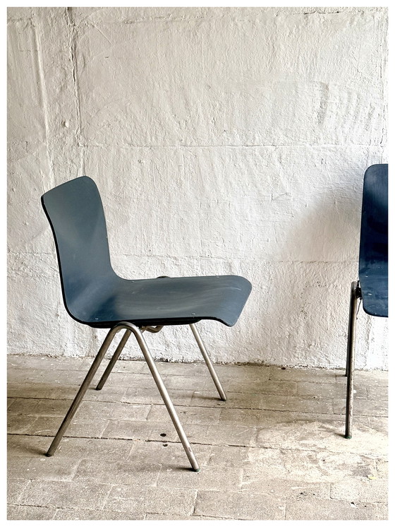 Image 1 of 2 Stoelen industriali vintage, metallo e metallo 