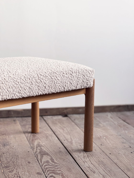 Image 1 of Mid Century Deense Ottoman door Ole Wanscher, Eikenhout, 1950