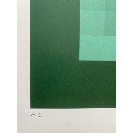 Image 1 of Vintage "tribute to Vasarely" lithograph by Jim Bird, 1970