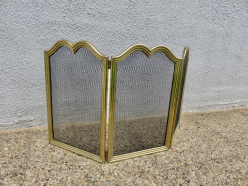 Small Fire Screen, Spark Arrester, Brass, Special for Small Fireplaces. 1970