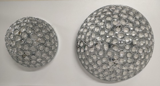 Image 1 of Retro transparent ceiling lamp with halogen lighting (large version).