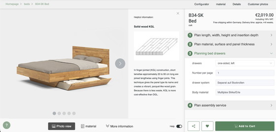 Image 1 of Floating oak bed frame from Frohraum.de / B34-SK