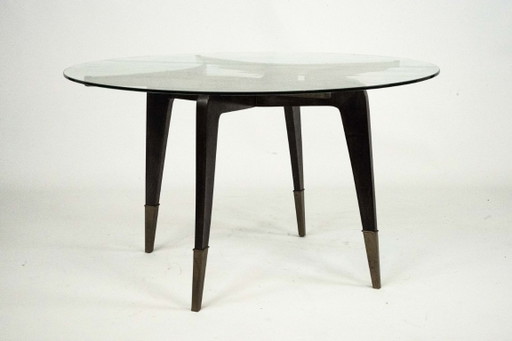 Zeldzame ronde salontafel uit het midden van de 20e eeuw van Paolo Buffa, Italië, jaren 1950.