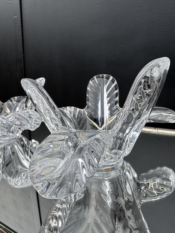 Image 1 of Vassoio portaoggetti in cristallo a forma di palma degli anni '70