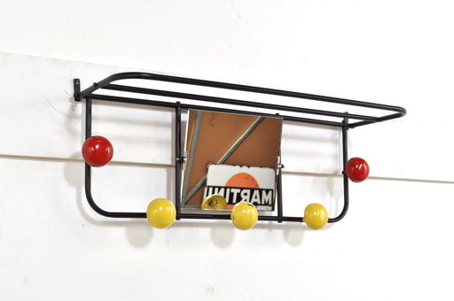 Vintage Coat rack with mirror, 1950s