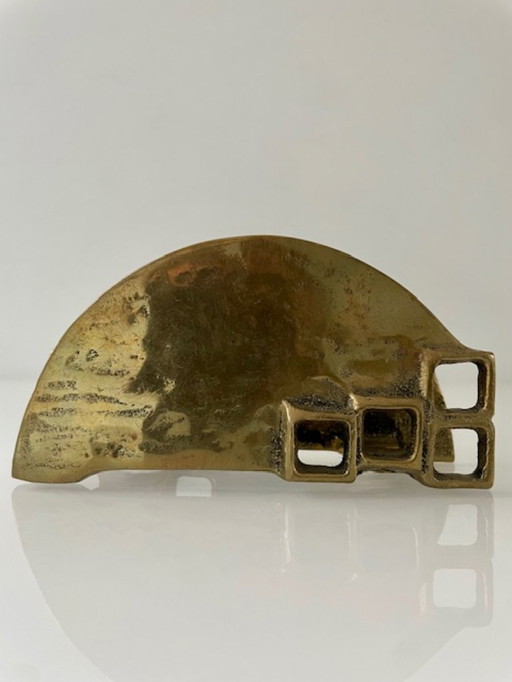 Brutalist messing servethouder van Heinz Goll jaren 60