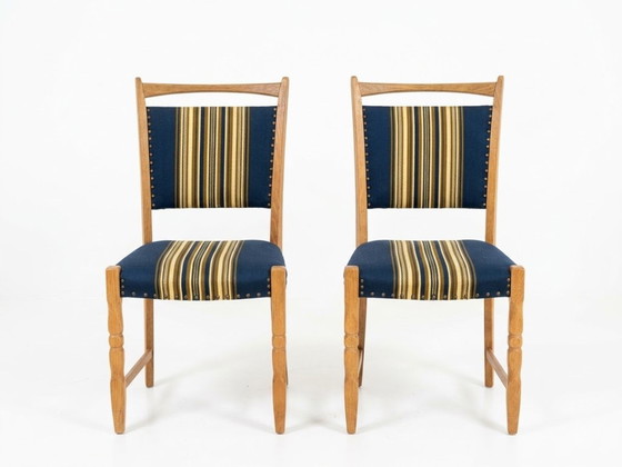 Pair of Vintage Danish Dining Chairs Attributed to Henning Kjærnulf – Metal, Textile (photo 3 of 5)