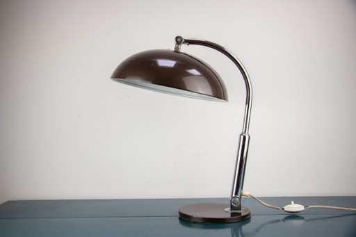 Lampe de bureau Hala modèle 144 par H. Busquet, marron métallisé