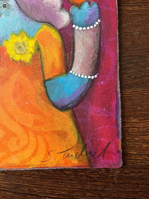 Signed work in mixed media Sabine Tuchel