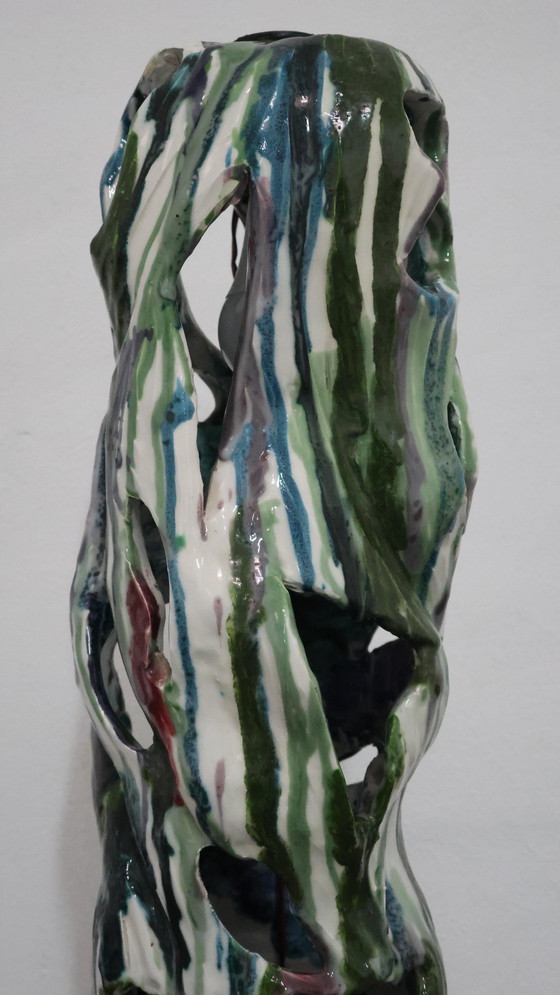 Image 1 of Ernesto Treccani Attr. Keramische tafel- of vloerlamp, modern design