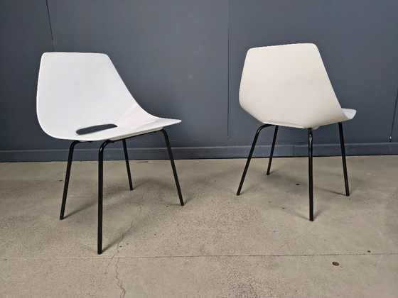 Image 1 of 4x Vintage Tonneau Chairs Design By Pierre Guariche, 1980s