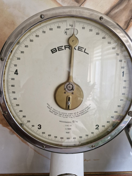 Beautiful set of Vintage Berkel Scales - Large White Enamel & Piccolo Stainless Steel – Decorative Objects (photo 2 of 6)