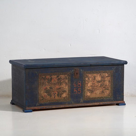 Baule da sposa antico blu navy (Anno 1855) #13 – Armadi contenitori (photo 5 of 15)