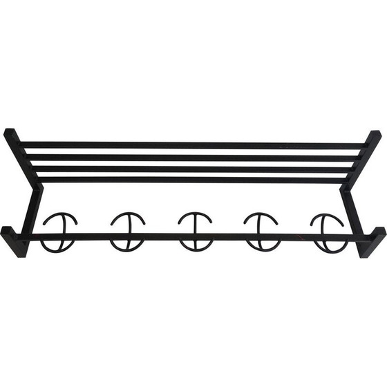 Image 1 of Vintage Blackened Metal Coat Rack, 1950