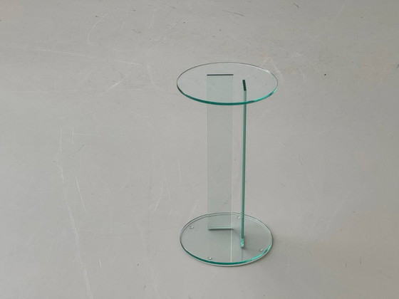 Image 1 of Minimalist glass flower stand/pedestal, 1980s