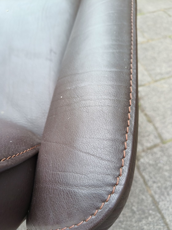 Image 1 of 2 Vintage desede De Sede Svizzera collo pelle ds50 DS 50 poltrone e hocker marrone scuro