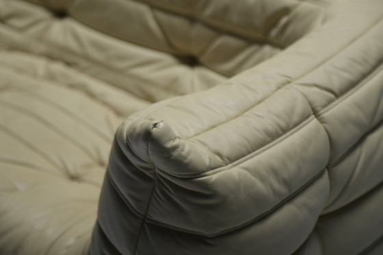 Image 1 of Originele Togo Medium Settee in beige leer 2007 - Michel Ducaroy - Ligne Roset