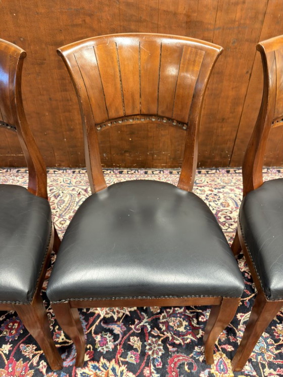 Ensemble de Chaises Anglaises Classiques Chaises de salle à manger – Leather (photo 7 of 12)