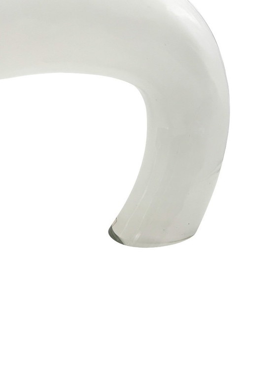 Image 1 of Witte Murano Glas Sculpturale Lamp, Barbini Italië 1970
