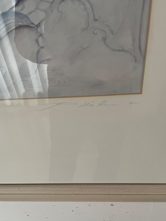 Dibujo Hecho a Mano Firmado con Marco – Pinturas y dibujos, Otro (photo 4 of 5)