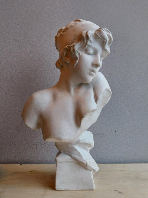 Classic plaster bust young woman