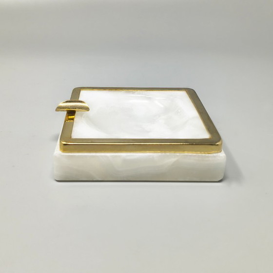 1960s Mid-Century Modern Italian Onyx Smoking Set With Table Lighter & Ashtray – Decorative Objects, Stone (photo 9 of 9)