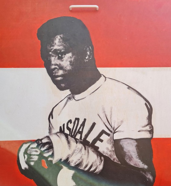 Image 1 of Boxer Mohammad Ali painting on panel from 1963
