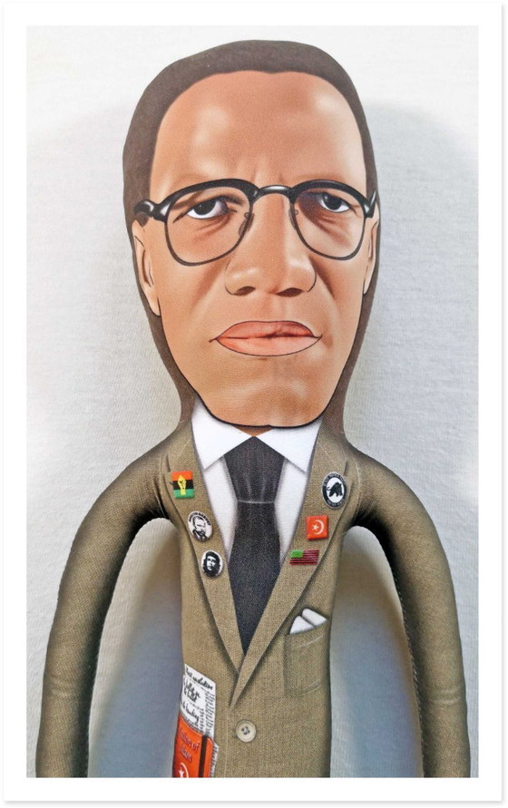 Image 1 of Malcolm X-cadeau | Malcolm X-decoratie | Kunstpop voor verzamelaars | Cadeau met thema zwarte geschiedenis