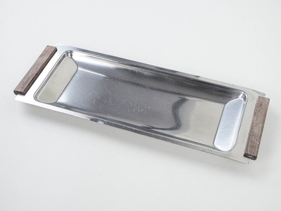 Image 1 of Plateau en acier inoxydable, design danois, années 1970, fabriqué au Danemark