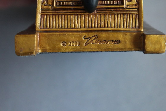 Image 1 of Anubis lying on a golden shrine, original Veronese 2000, Egyptian god